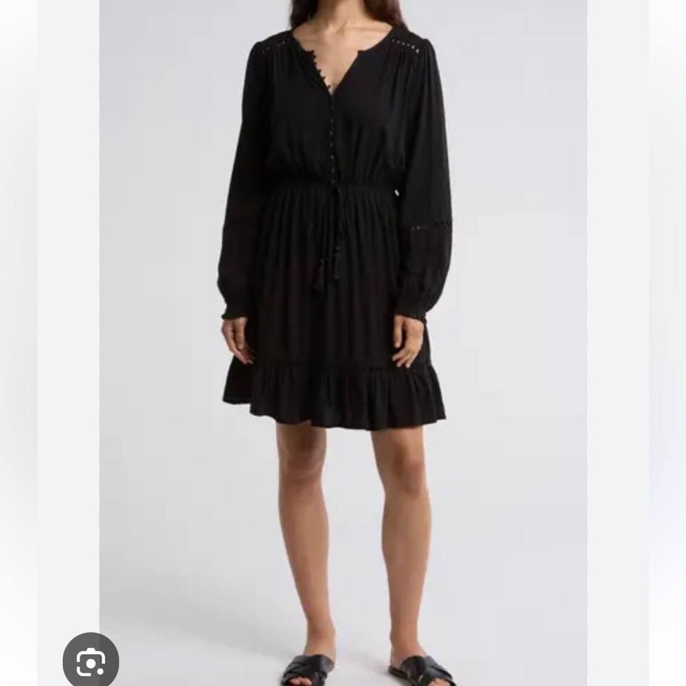 Lovestitch NEW Ladder Cutout Long Sleeve Dress In Black